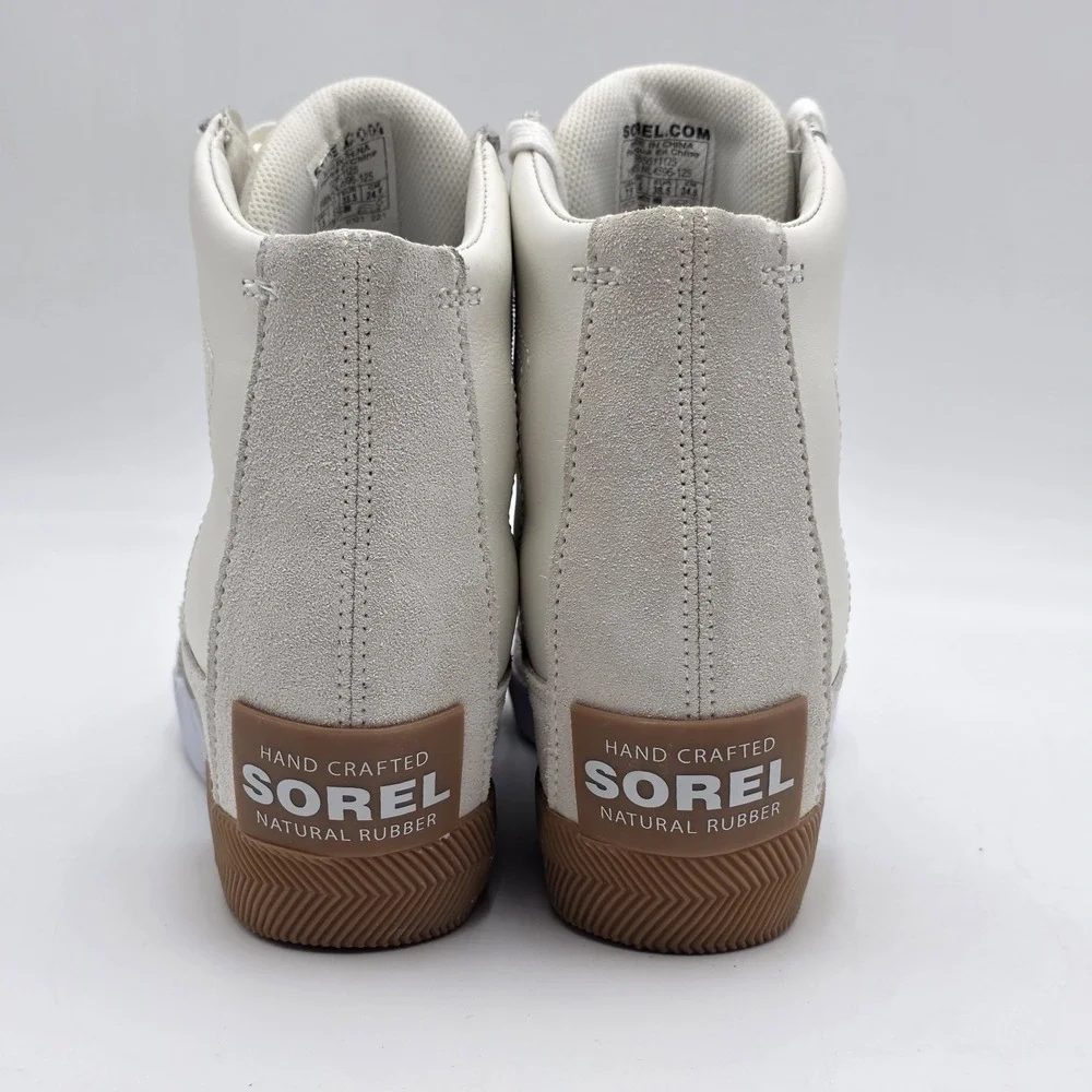 Sorel‎ Women's 7.5 Boots Hidden Wedge White Sea Salt Gum Out N About Waterproof